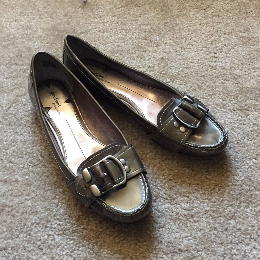 Metallic flats.